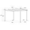 Tonnelle/Pergola aluminium 3x4m toile coulissante rétractable - Gris Taupe - Hero XL