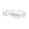 Salon modulable relevable de jardin en aluminium design convertible- Gris Noir- TORINO