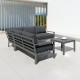 MIO - Ensemble salon de jardin design en aluminium et résine tressée  - graphite-intérieur/extérieur