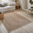 Tapis extérieur - 200x290cm - naturel - 100% polypropylène résistant aux UV - 1400 gr/m²