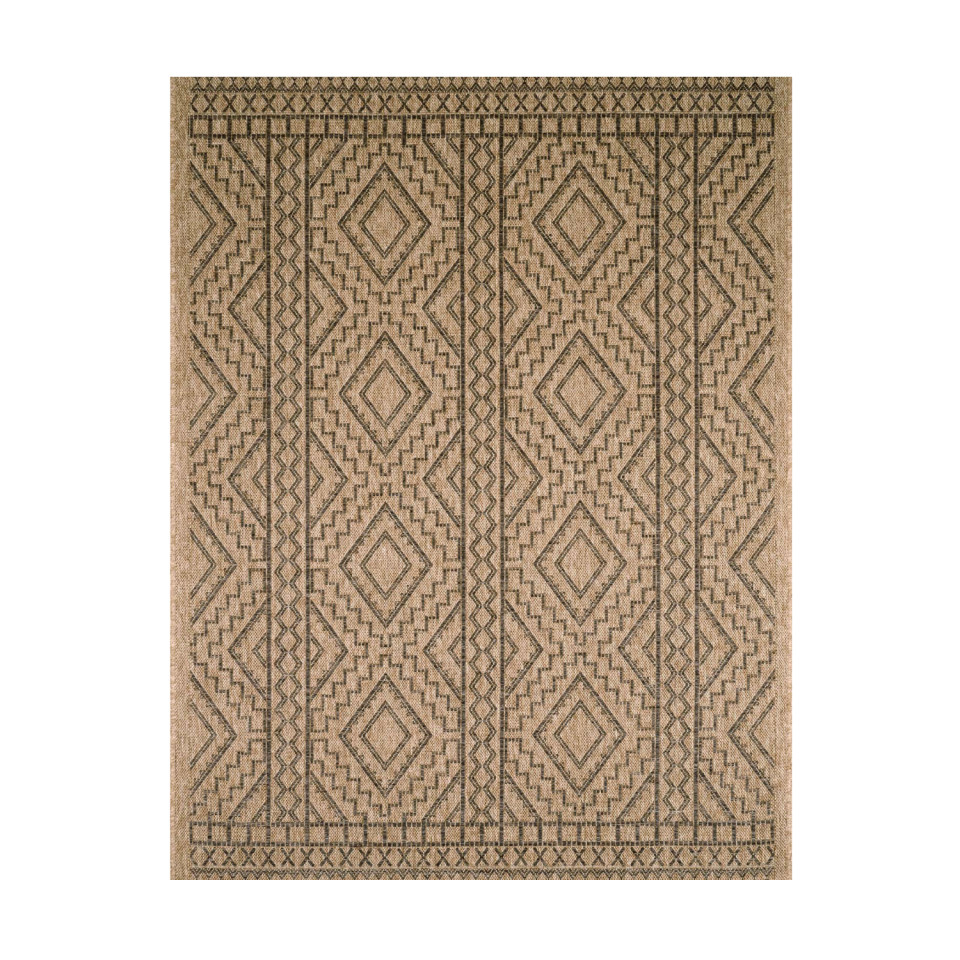 Tapis extérieur - 200x290cm - naturel - 100% polypropylène résistant aux UV - 1400 gr/m²