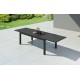 HARA XXL - Table de jardin extensible aluminium 200/320cm  + 10 fauteuils textilène Anthracite