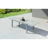 HARA XXL - Table de jardin extensible aluminium 200/320cm  + 10 fauteuils textilène Argentée