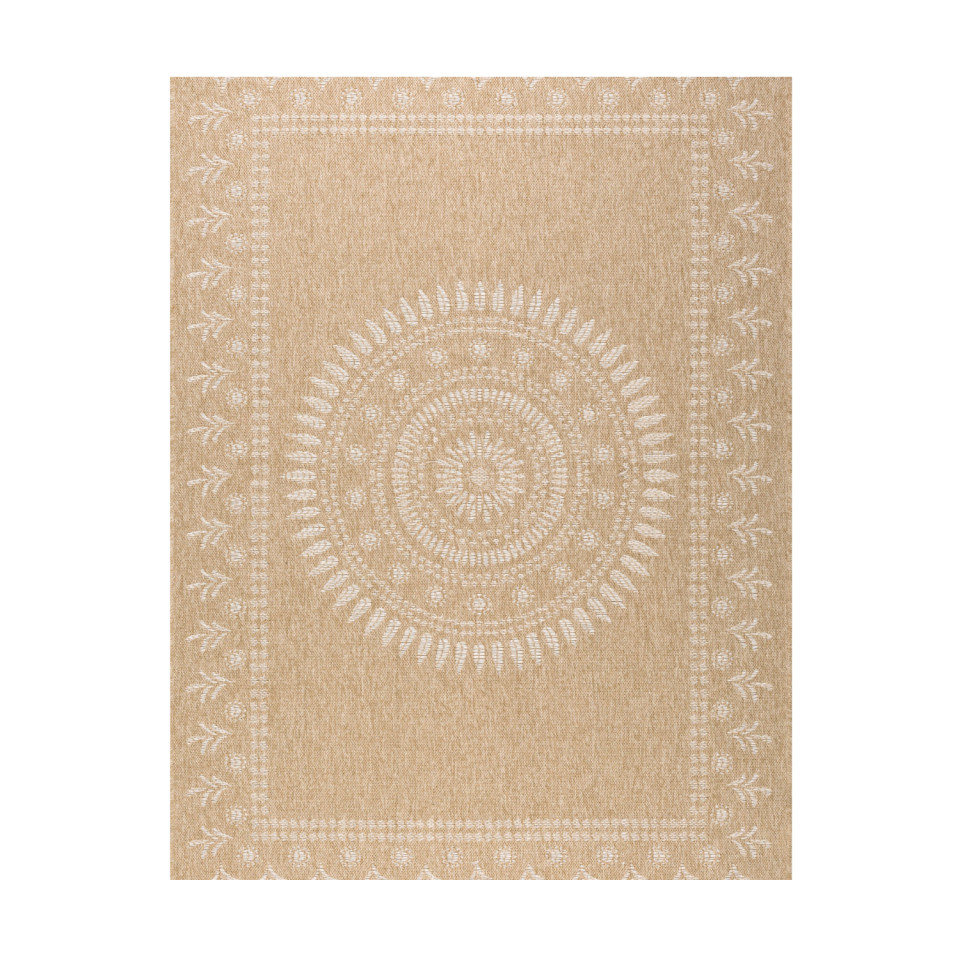 Tapis extérieur - 120x170cm - naturel - 100% polypropylène résistant aux UV - 1400 gr/m²