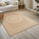 Tapis extérieur - 120x170cm - naturel - 100% polypropylène résistant aux UV - 1400 gr/m²