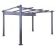 Tonnelle/Pergola aluminium 3x4m toile coulissante rétractable - Gris - model Hero XL