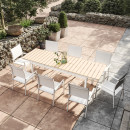 Lot de 2 Fauteuils empilables aluminium en textilène - Blanc