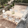 Lot de 2 Fauteuils empilables aluminium en textilène - Blanc