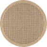 Tapis extérieur rond - 120cm - naturel - 100% polypropylène résistant aux UV - 1400 gr/m²