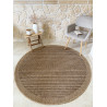 Tapis extérieur rond - 120cm - naturel - 100% polypropylène résistant aux UV - 1400 gr/m²