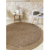Tapis extérieur rond - 120cm - naturel - 100% polypropylène résistant aux UV - 1400 gr/m²
