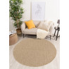 Tapis extérieur rond - 120cm - naturel - 100% polypropylène résistant aux UV - 1400 gr/m²
