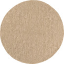 Tapis extérieur rond - 120cm - naturel - 100% polypropylène résistant aux UV - 1400 gr/m²