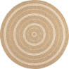 Tapis extérieur rond - 80cm - naturel - 100% polypropylène résistant aux UV - 1400 gr/m²