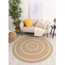 Tapis extérieur rond - 80cm - naturel - 100% polypropylène résistant aux UV - 1400 gr/m²