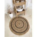 Tapis extérieur rond - 80cm - naturel - 100% polypropylène résistant aux UV - 1400 gr/m²