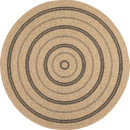 Tapis extérieur rond - 80cm - naturel - 100% polypropylène résistant aux UV - 1400 gr/m²