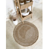 Tapis extérieur rond - 80cm - naturel - 100% polypropylène résistant aux UV - 1400 gr/m²