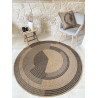 Tapis extérieur rond - 120cm - naturel - 100% polypropylène résistant aux UV - 1400 gr/m²