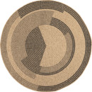 Tapis extérieur rond - 120cm - naturel - 100% polypropylène résistant aux UV - 1400 gr/m²