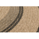 Tapis extérieur rond - 120cm - naturel - 100% polypropylène résistant aux UV - 1400 gr/m²