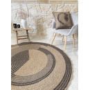 Tapis extérieur rond - 120cm - naturel - 100% polypropylène résistant aux UV - 1400 gr/m²