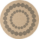 Tapis extérieur rond - 80cm - naturel - 100% polypropylène résistant aux UV - 1400 gr/m²