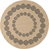Tapis extérieur rond - 80cm - naturel - 100% polypropylène résistant aux UV - 1400 gr/m²
