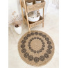 Tapis extérieur rond - 80cm - naturel - 100% polypropylène résistant aux UV - 1400 gr/m²