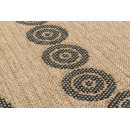 Tapis extérieur rond - 80cm - naturel - 100% polypropylène résistant aux UV - 1400 gr/m²