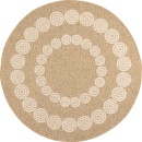 Tapis extérieur rond - 80cm - naturel - 100% polypropylène résistant aux UV - 1400 gr/m²
