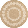 Tapis extérieur rond - 120cm - naturel - 100% polypropylène résistant aux UV - 1400 gr/m²