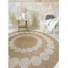 Tapis extérieur rond - 120cm - naturel - 100% polypropylène résistant aux UV - 1400 gr/m²