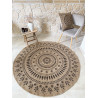 Tapis extérieur rond - 120cm - naturel - 100% polypropylène résistant aux UV - 1400 gr/m²