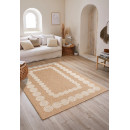 Tapis extérieur - 200x290cm - naturel - 100% polypropylène résistant aux UV - 1400 gr/m²