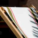 Lot de 2 chiliennes pliantes réglables - Structure hêtre toile 100 % coton amovible olive mangue