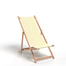 Lot de 2 chiliennes pliantes réglables - Structure hêtre toile 100 % coton amovible