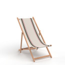 Lot de 2 chiliennes pliantes réglables - Structure hêtre toile 100 % coton amovible olive mangue