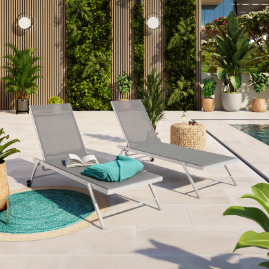 Lot de 2 bains de soleil /...