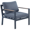 Avril Paris - Fauteuil -  Gris anthracite et naturel - MABILLON