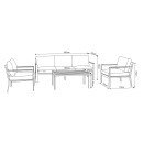 Dimensions - Salon de Jardin en aluminium 5 places - Mabillon - Avril Paris