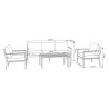 Dimensions - Salon de Jardin en aluminium 5 places - Mabillon - Avril Paris