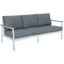 Salon de jardin en aluminium 5 places- blanc gris - extérieur