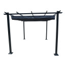Tonnelle/Pergola en aluminium 3x4m toile coulissante rétractable - anthracite