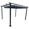 Tonnelle/Pergola en aluminium 3x4m toile coulissante rétractable - anthracite