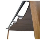 Tonnelle/Pergola en aluminium 3x4m toile coulissante rétractable - bois et gris