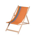 Lot de 2 chiliennes pliantes règlables - 100 % coton - bois hêtre - multicolore