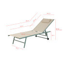 Lot de 2 transats inclinables et empilables - Vert Beige