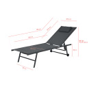 Lot de 2 transats inclinables et empilables - Anthracite