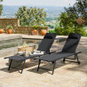 Lot de 2 transats inclinables et empilables - Anthracite